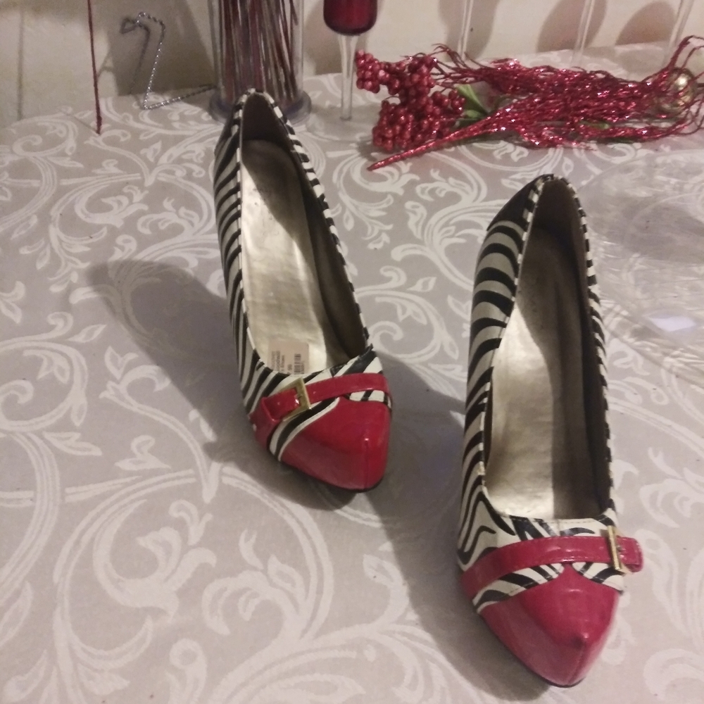 CHECK IT OUT! Melania is wearing the Zebra pumps!